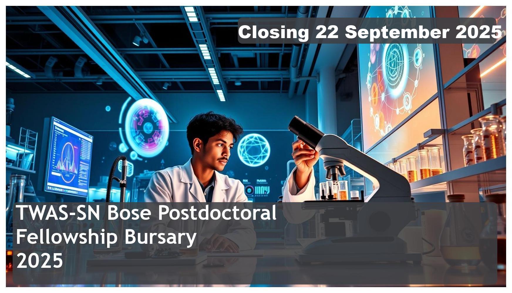 TWAS-SN Bose Postdoctoral Fellowship Bursary 2025 – Closing Date: 22 September 2025