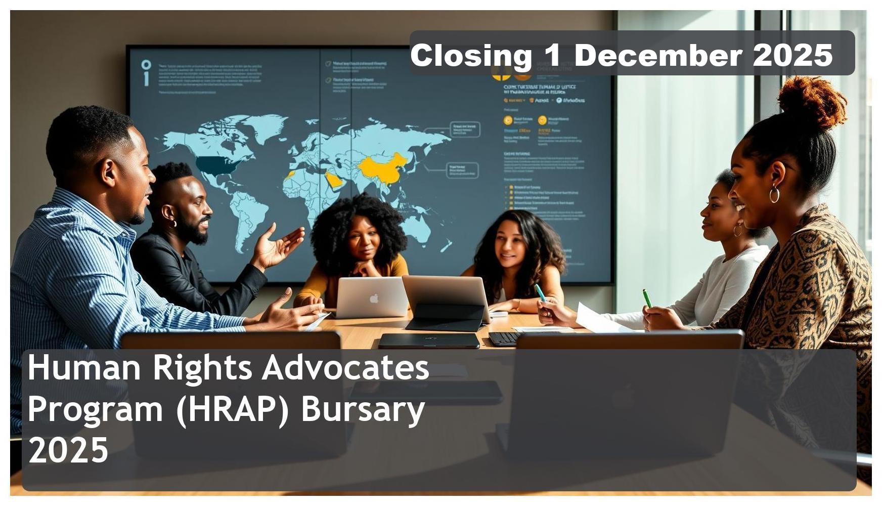 Human Rights Advocates Program (HRAP) Bursary 2026 – Closing Date: 1 December 2025 Apply Now