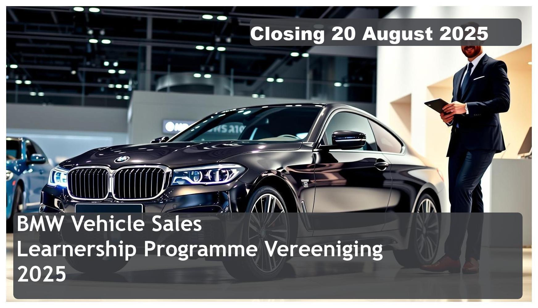 BMW Vehicle Sales Trainee Learnership 2025 – Closing Date: 20 August 2025 Apply Now!