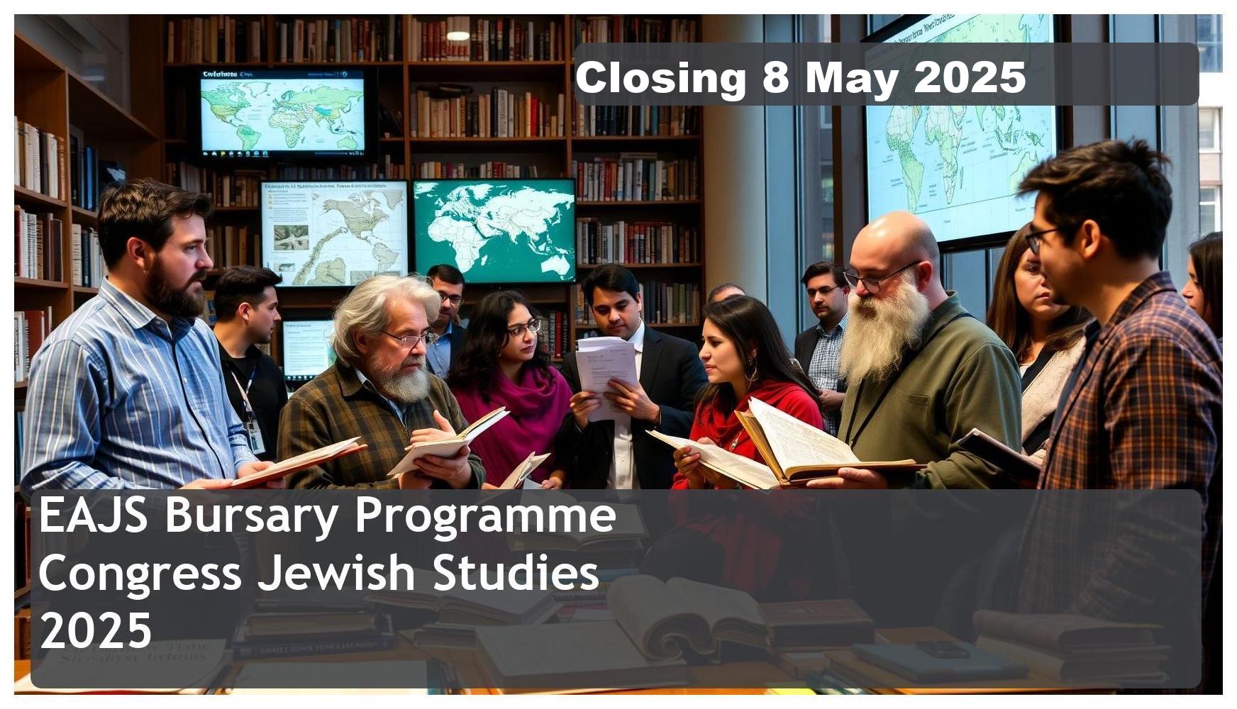 EAJS Bursary Programme World Congress Jewish Studies 2025 – Closing Date: 8 May 2025 Apply Now
