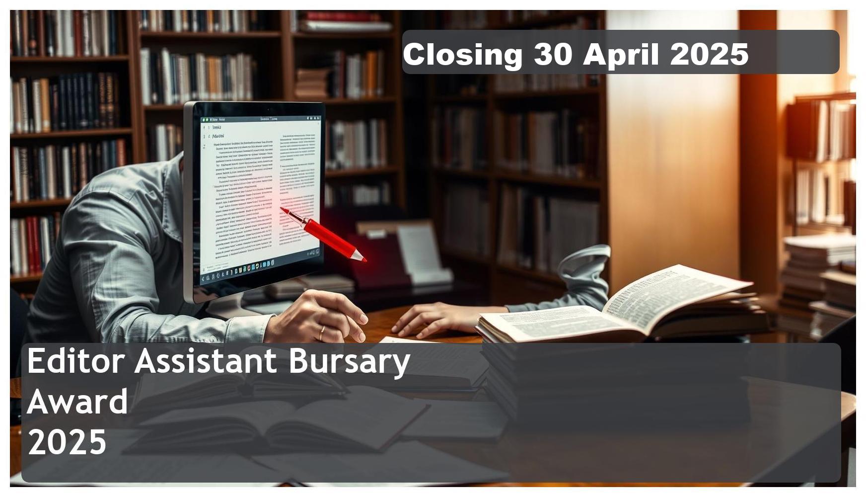 Editor Assistant Bursary Award 2025 – Closing Date: 30 April 2025 – Funding Your Future!