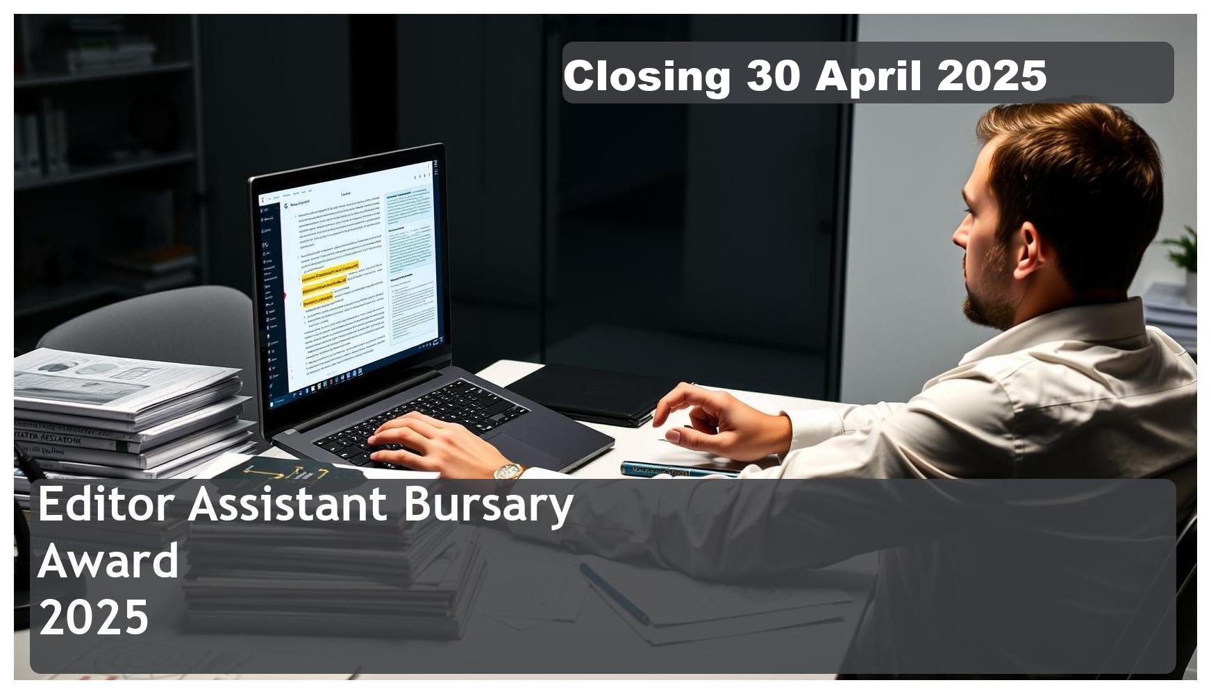 Editor Assistant Bursary Award 2025 – Closing Date: 30 April 2025 – Apply Now!