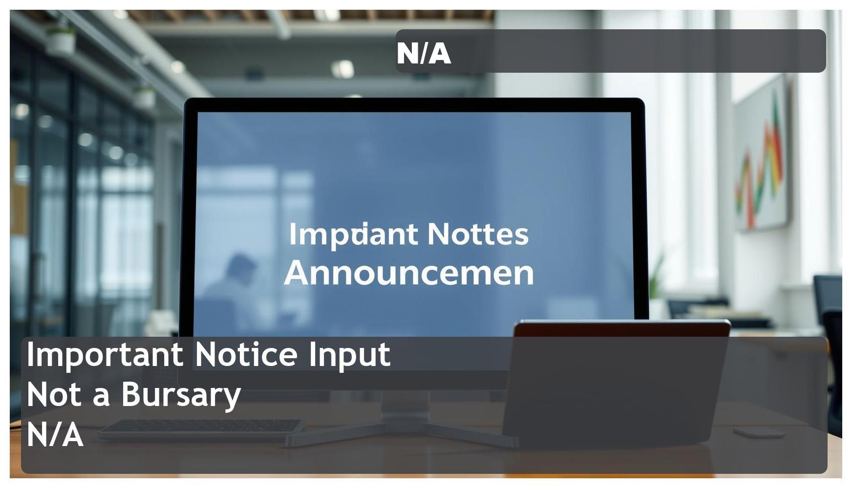 Important Notice: Input Content Not a Bursary