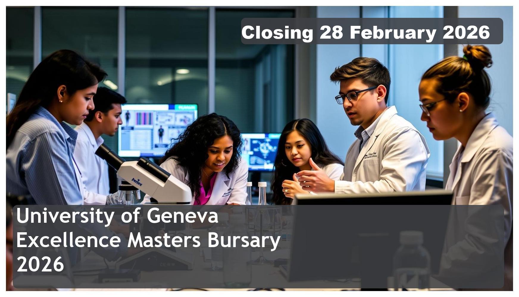University of Geneva Excellence Masters Bursary 2026 – Closing Date: 28 February 2026 – Apply Now!