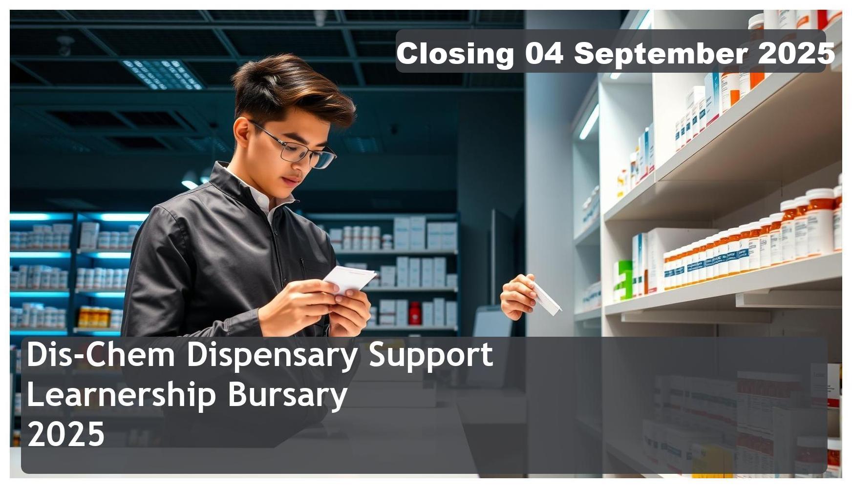 Dis-Chem Dispensary Support Learnership Bursary 2025 – Closing Date: 04 September 2025 Apply Now!