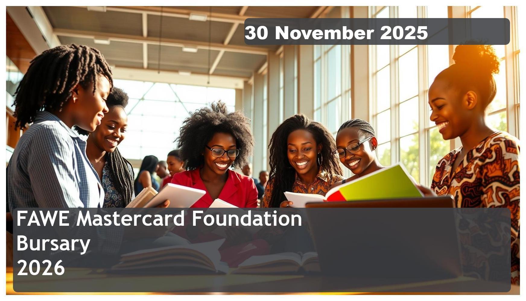 FAWE/Mastercard Foundation Bursary 2026 – Closing Date: 30 November 2025 Apply Now