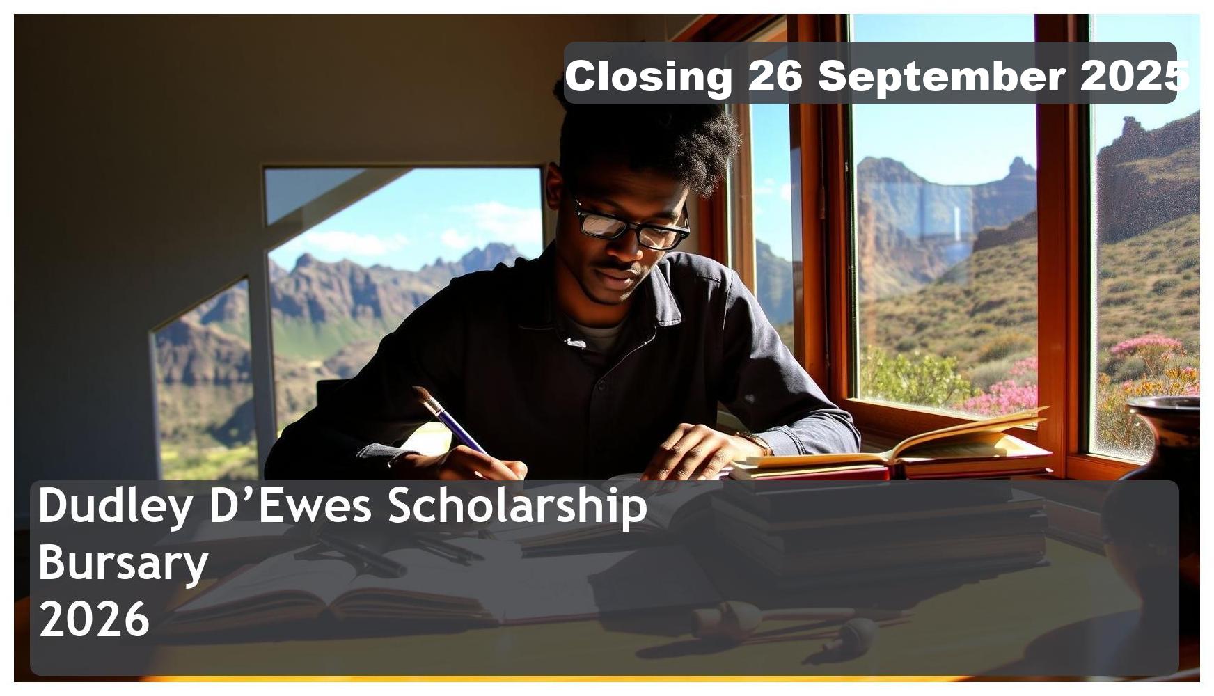 Dudley D’Ewes Scholarship Bursary 2026 – Closing Date: 26 September 2025 – Apply Now!