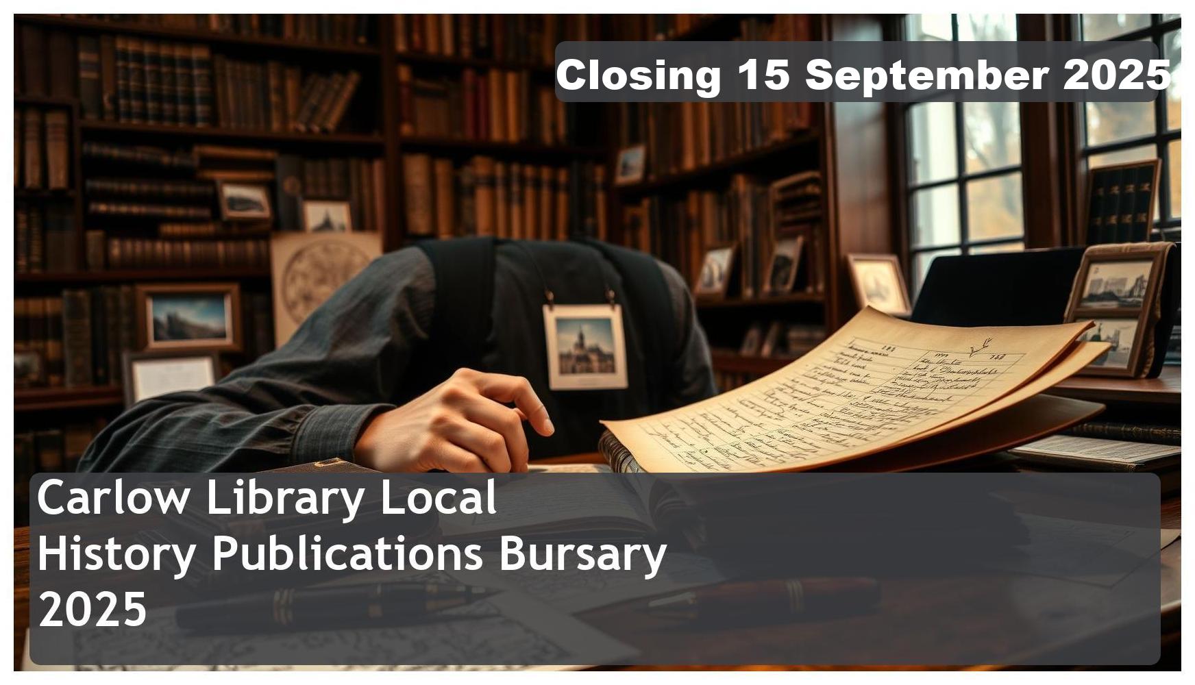 Carlow Library Local History Publications Bursary 2025 – Closing Date: 15 September 2025 Apply Now!
