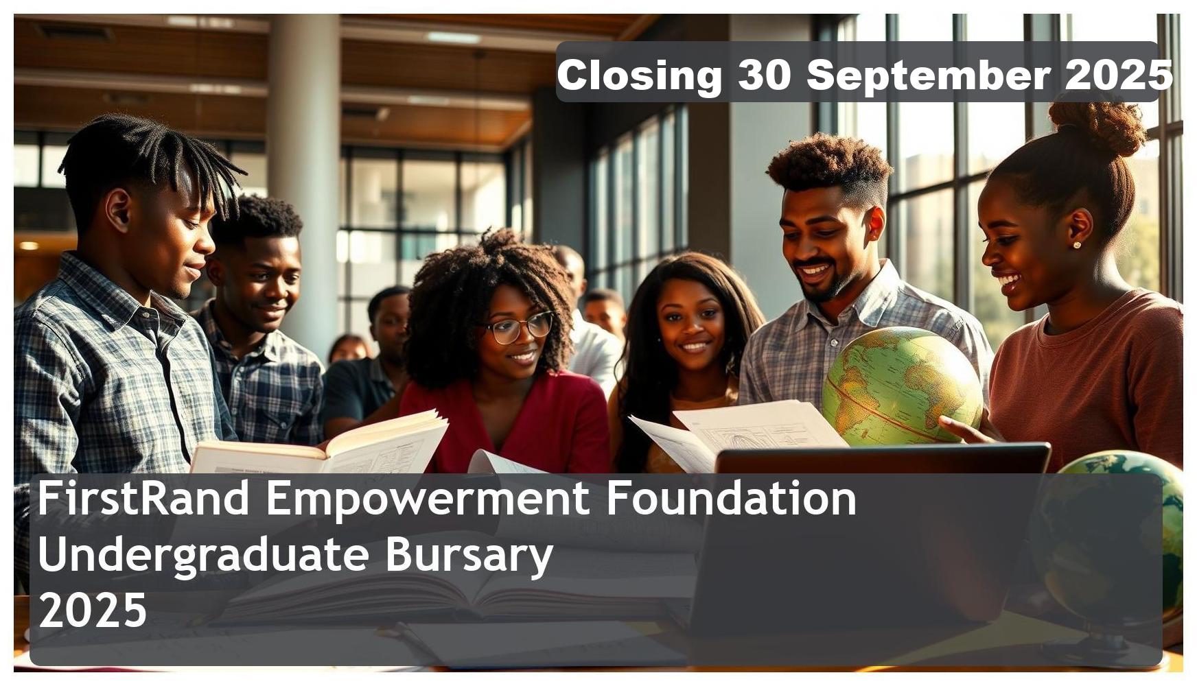 FirstRand Empowerment Foundation Undergraduate Bursary 2026 – Closing Date: 30 September 2025. Apply Now!