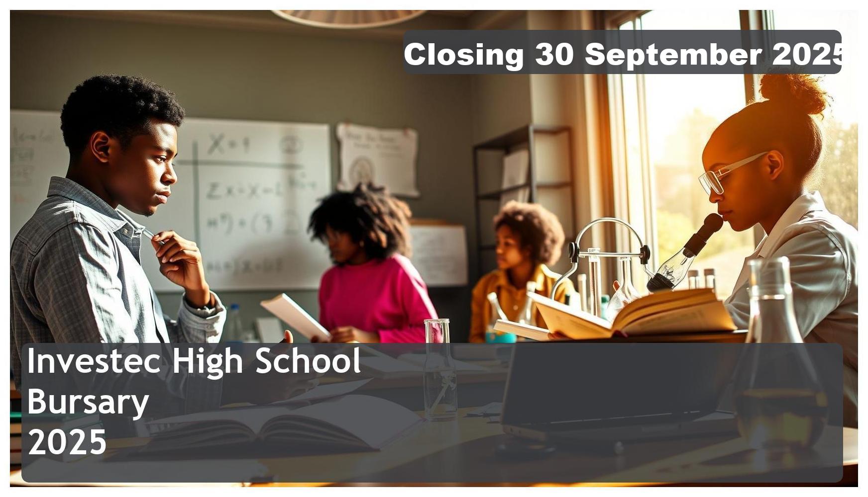 Investec High School Bursary 2026 β Closing Date: 30 September 2025 Apply Now!