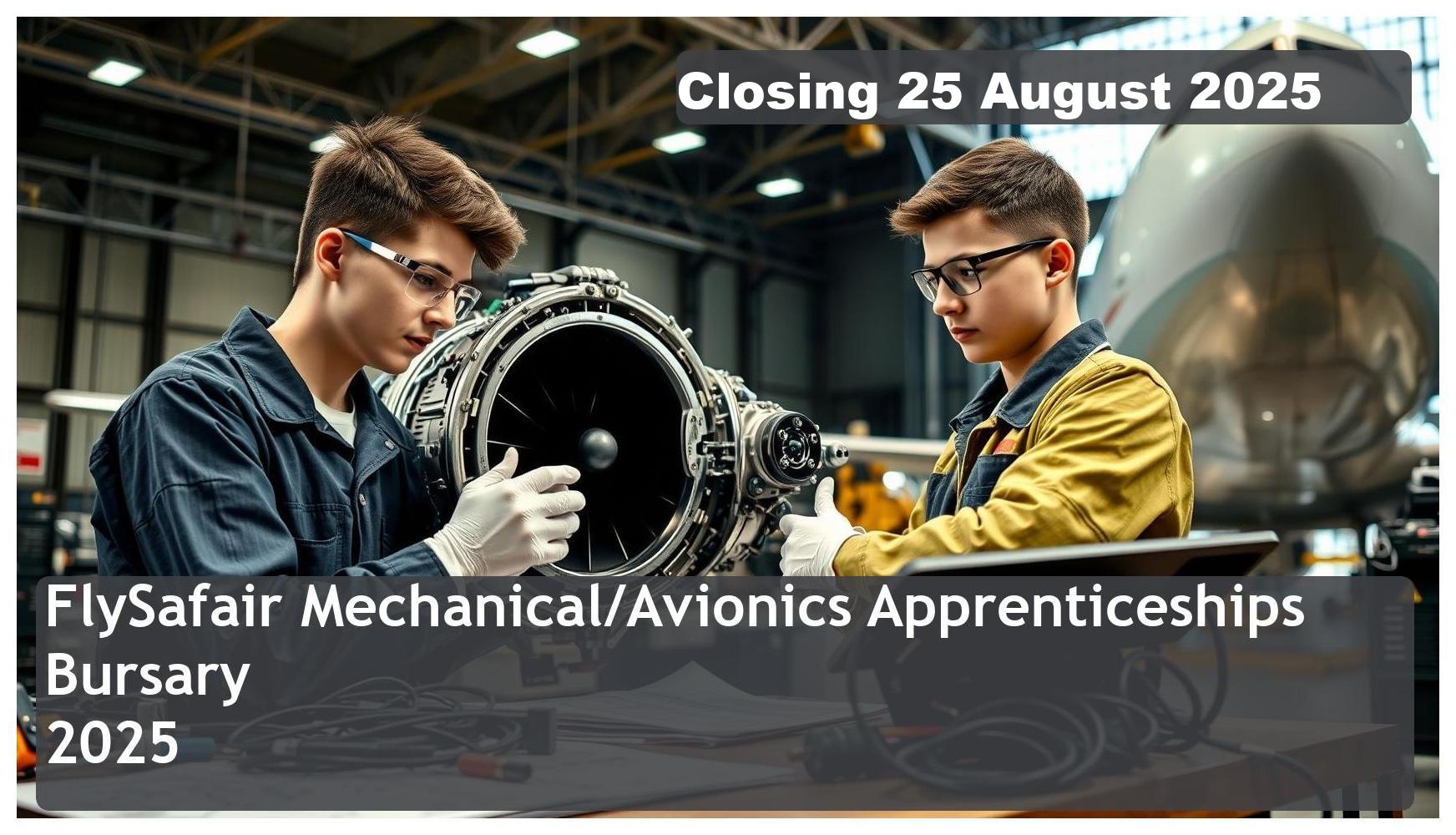 FlySafair Mechanical/Avionics Apprenticeships Bursary 2025 – Closing Date: 25 August 2025 Don’t Miss Out!