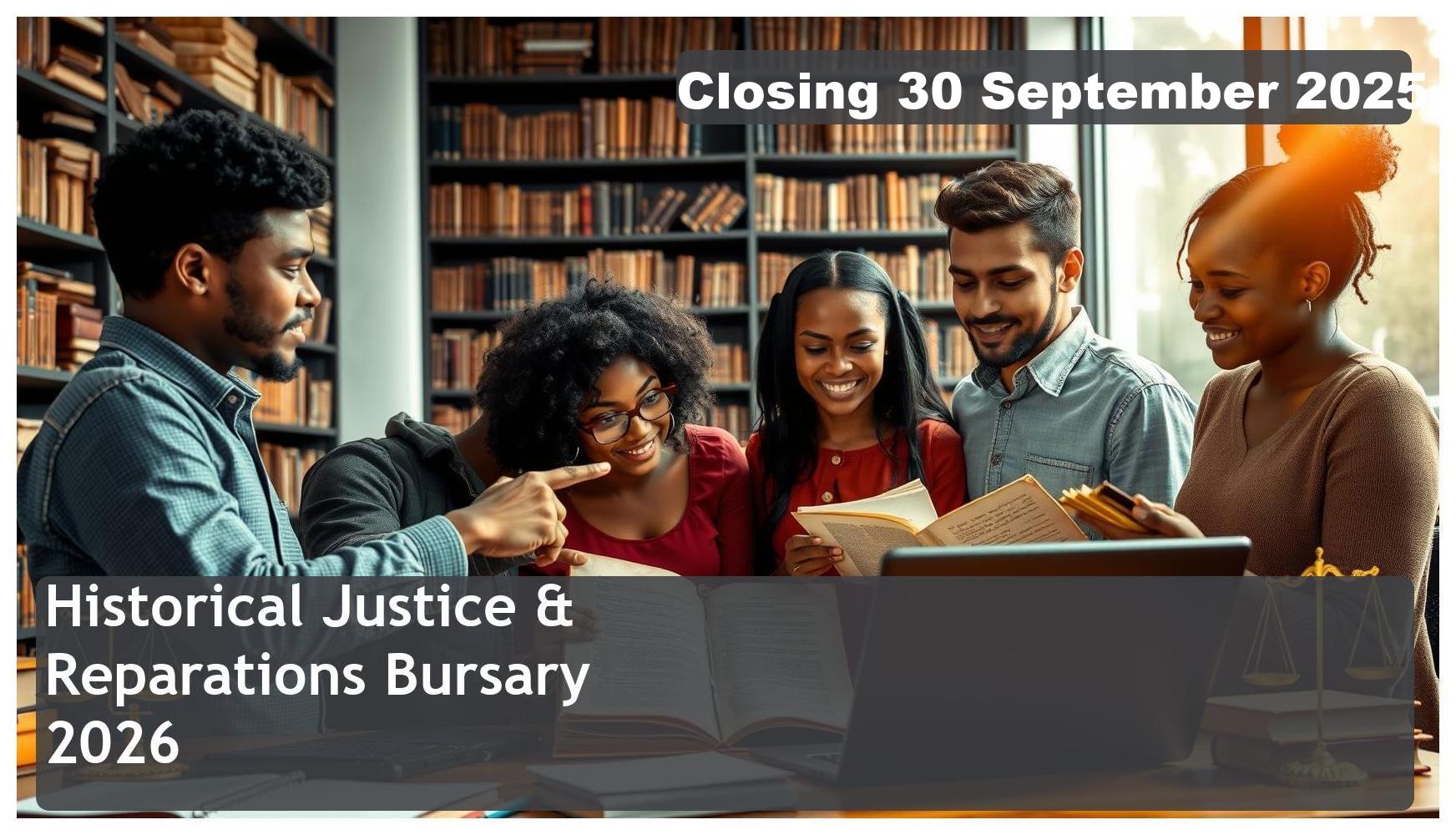 **Historical Justice & Reparations Bursary 2026 – Closing Date: 30 September 2025 – Apply Now!**