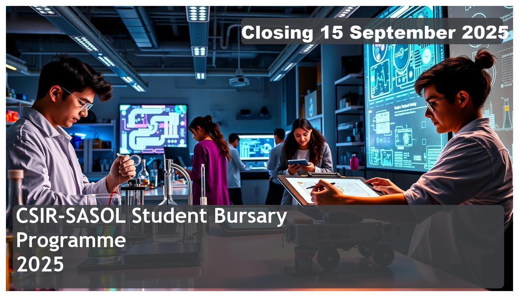 CSIR-SASOL Bursary 2026 – Closing Date: 15 September 2025, Apply Now!