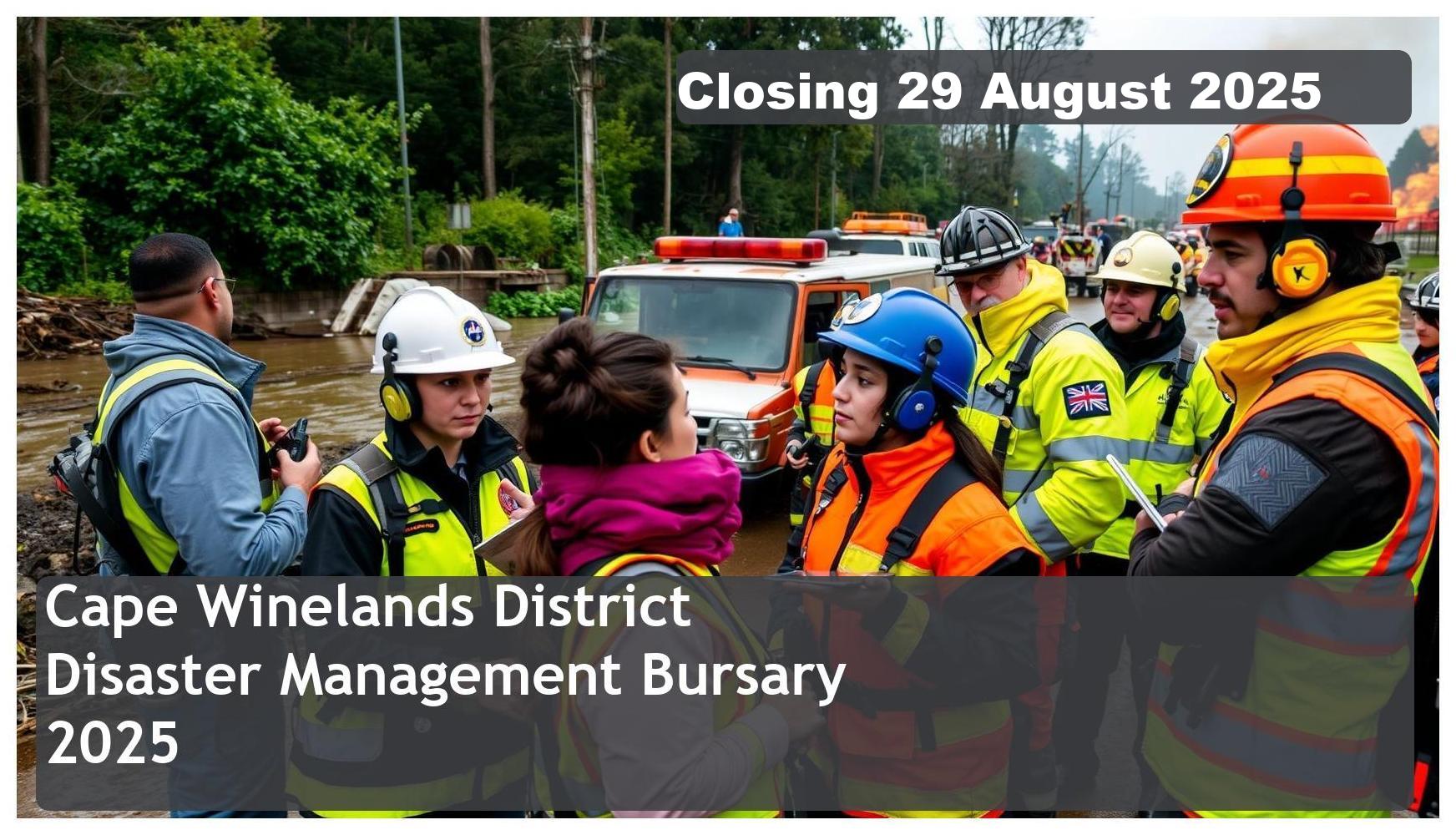 Cape Winelands District Municipality Disaster Management Bursary 2025 – Closing Date: 29 August 2025 – Apply Now!