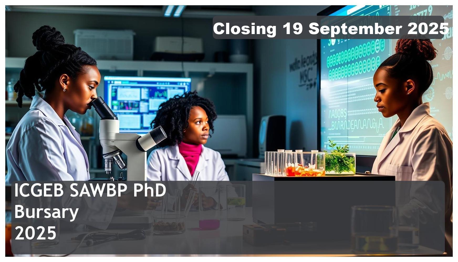 ICGEB SAWBP PhD Bursary 2025 – Closing Date: 19 September 2025, Apply Now!