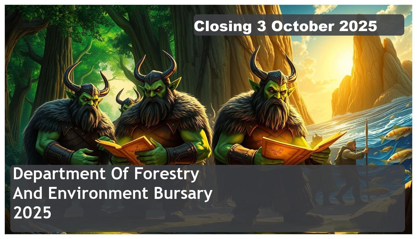 Department of Forestry, Fisheries and Environment Bursary 2026 – Closing Date: 3 October 2025 Apply Now!