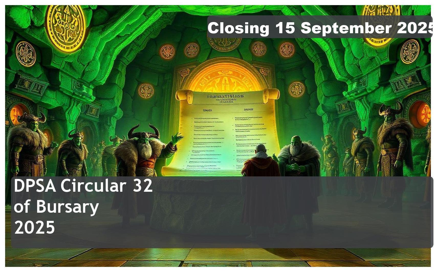 DPSA Circular 32 of 2025 Bursary 2025 – Closing Date: 15 September 2025 Apply Now