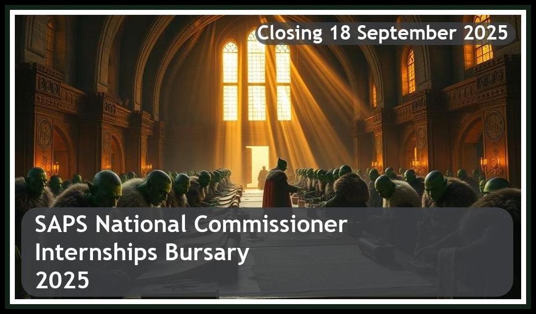 SAPS National Commissioner Internships Bursary 2025 – Closing Date: 18 September 2025 Apply Now