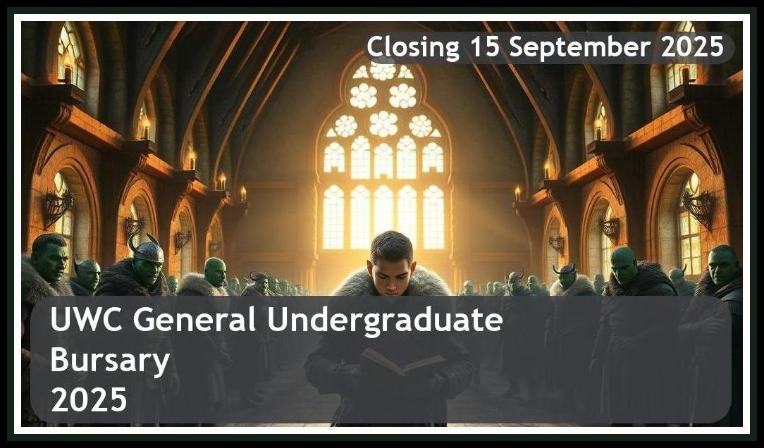 UWC General Undergraduate Bursary 2025 – Closing Date: 15 September 2025 – Apply Now!