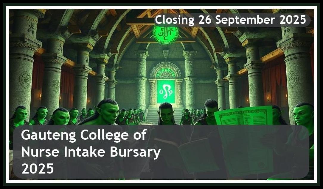 Gauteng College of Nursing Student Nurse Intake 2026 Bursary – Closing Date: 26 September 2025 Apply Now!