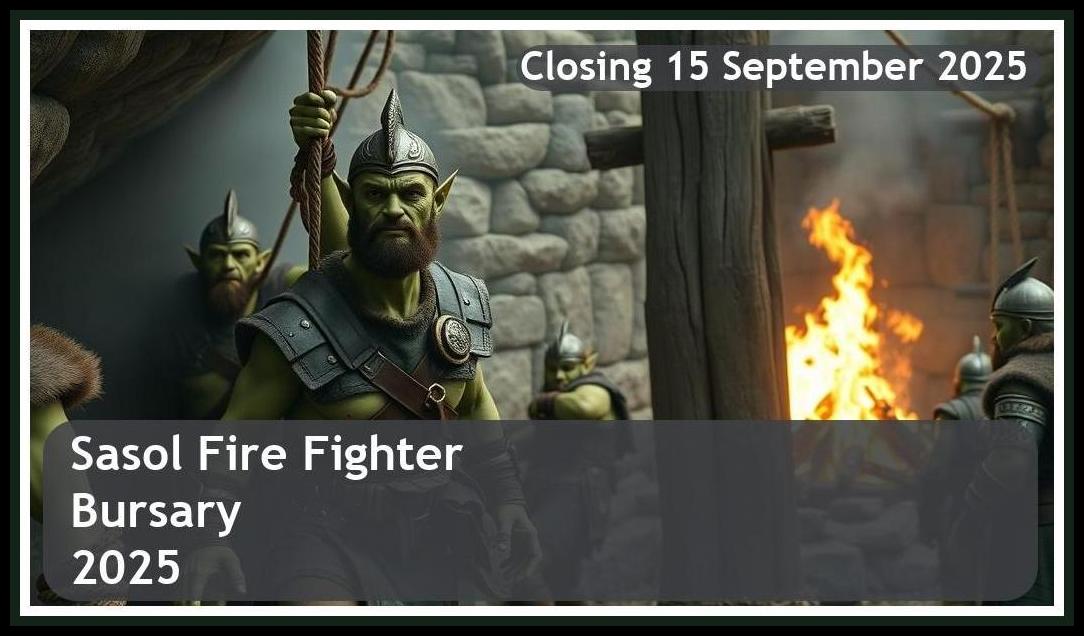 Sasol Fire Fighter Bursary 2025 – Closing Date: 15 September 2025 – Apply Now!