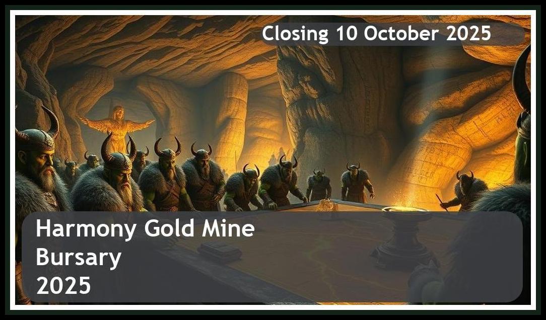 Harmony Gold Mine Bursary 2026 – Closing Date: 10 October 2025 Apply Now