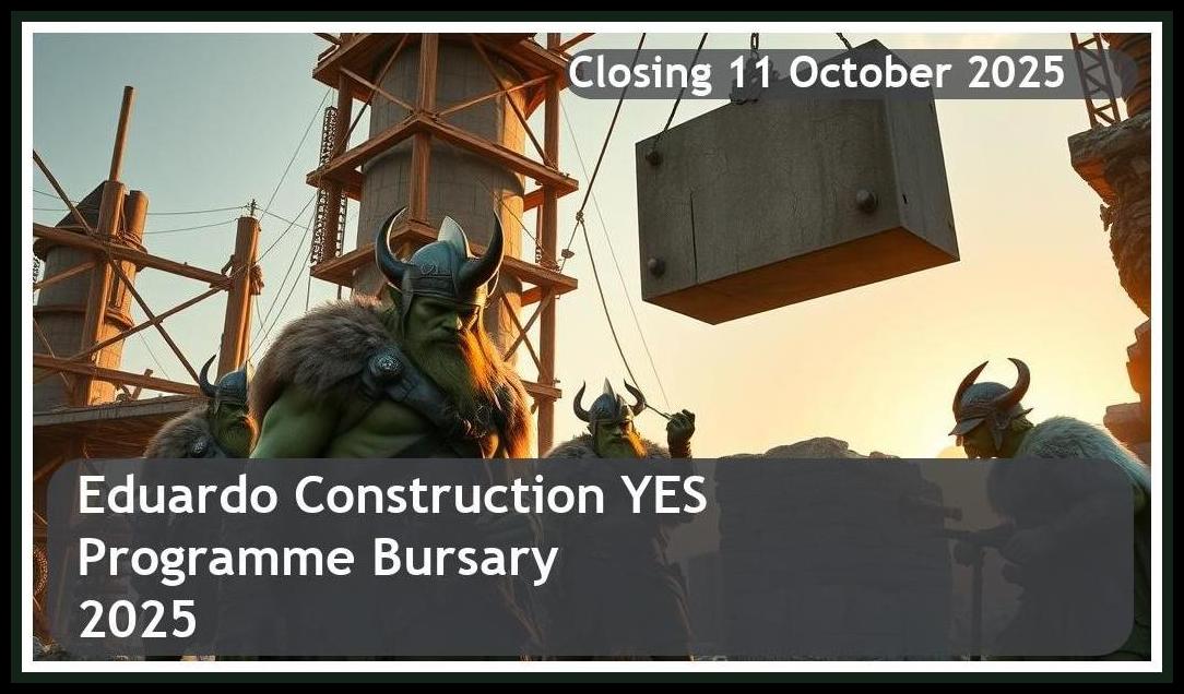 Eduardo Construction YES Programme Bursary 2025 – Closing Date: 11 October 2025 Apply Now!