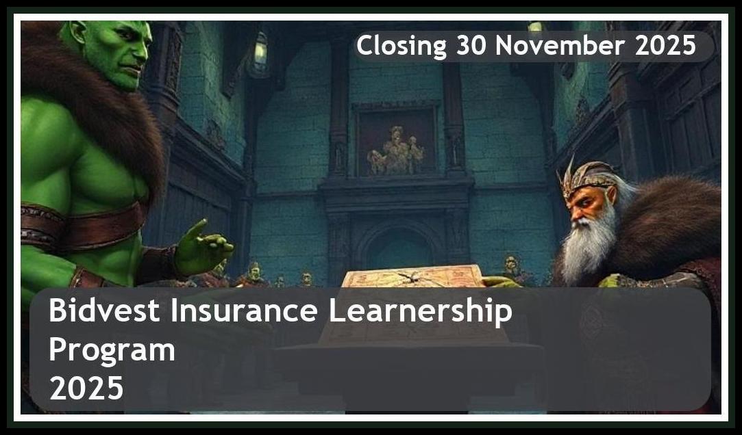 Bidvest Insurance Learnership 2025 – Closing Date: 30 November 2025 Apply Now!