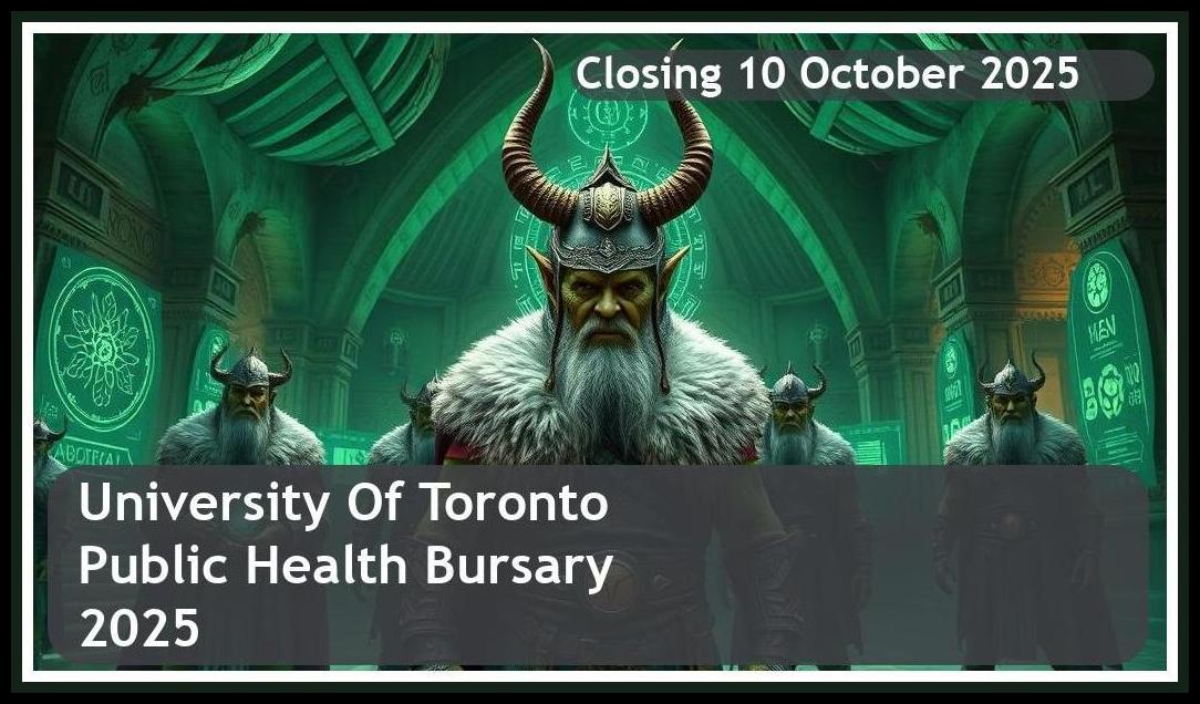 University of Toronto Mastercard Foundation Doctor of Public Health Bursary 2026 – Closing Date: 10 October 2025 Apply Now