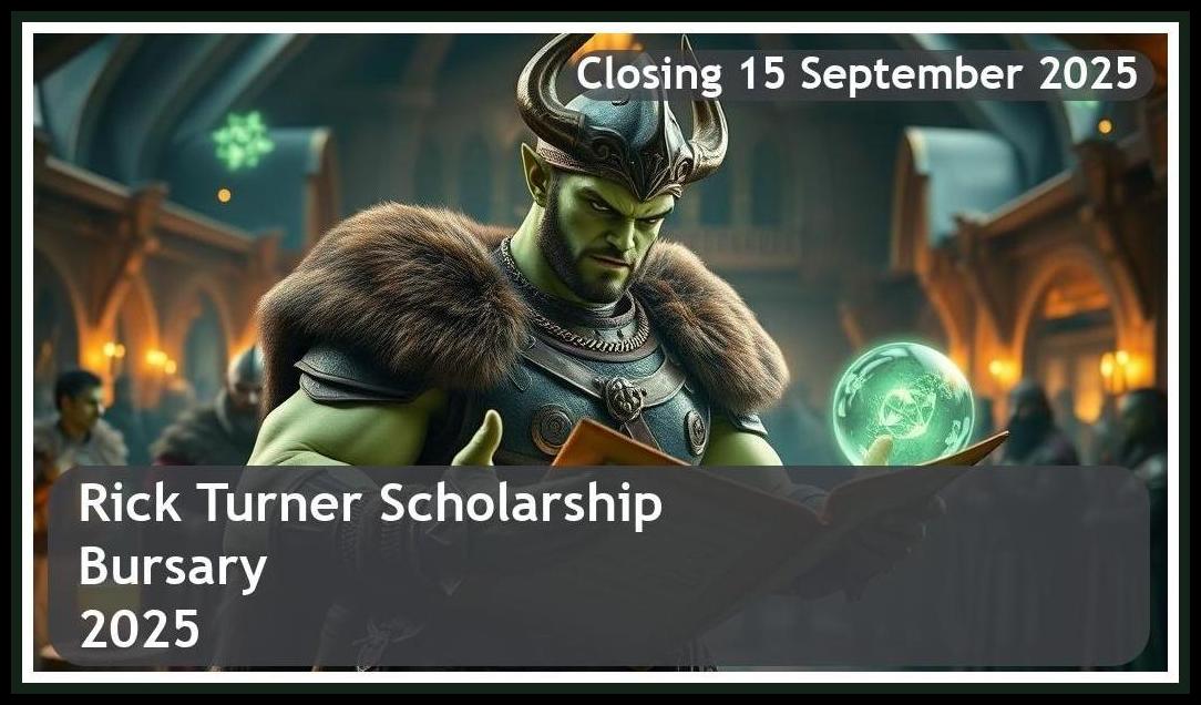 **Rick Turner Scholarship Bursary 2025 – Closing Date: 15 September 2025 Apply Now!**