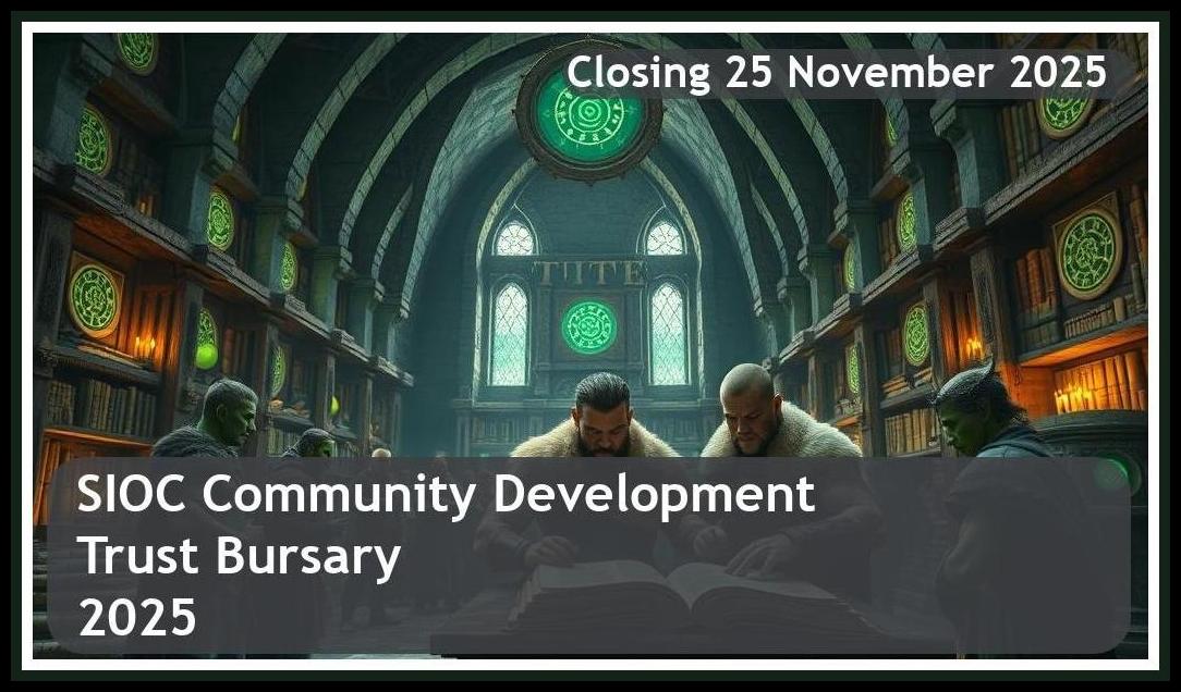 SIOC Community Development Trust Bursary 2026 – Closing Date: 25 November 2025 Apply Now!