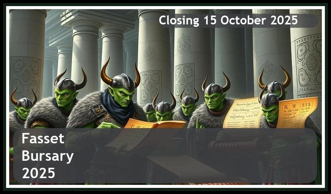 Fasset Bursary 2025 – Closing Date: 15 October 2025 Apply Now!