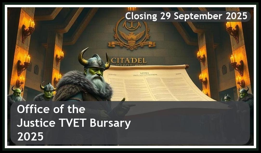 Office of the Chief Justice TVET Bursary 2025 – Closing Date: 29 September 2025 Apply Now