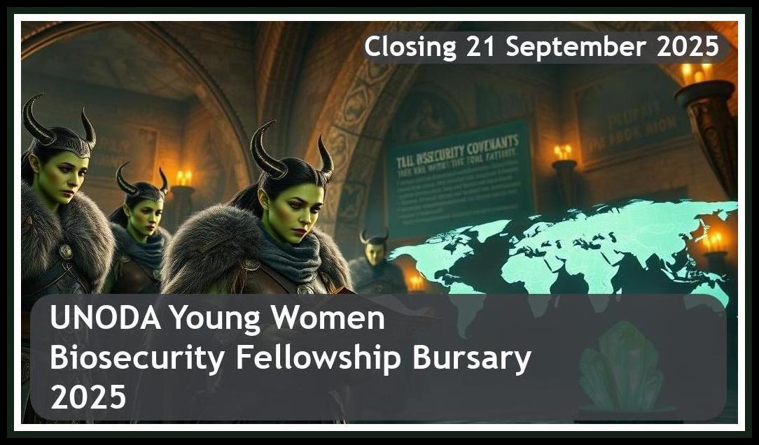 UNODA Young Women Biosecurity Fellowship 2025 Bursary – Closing Date: 21 September 2025, Apply!