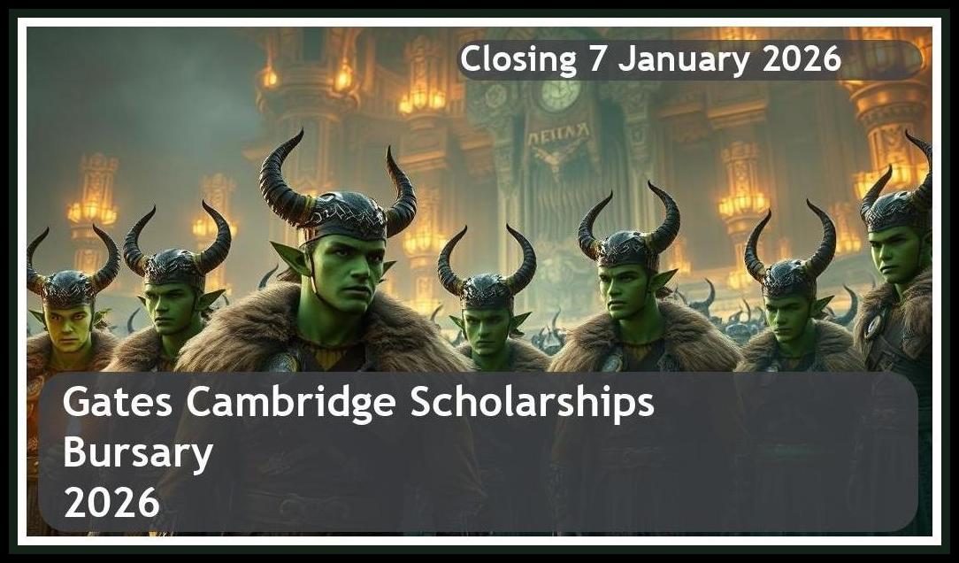 Gates Cambridge Scholarships Bursary 2026 – Closing Date: 7 January 2026 Apply Now