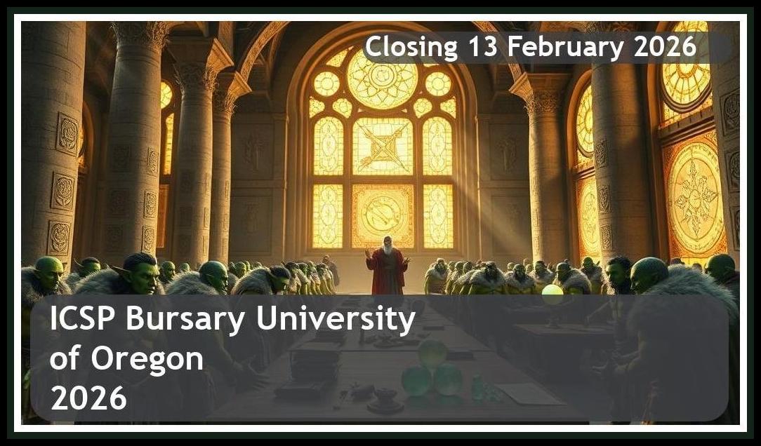 ICSP Bursary University of Oregon 2026 – Closing Date: 13 February 2026 – Apply Now