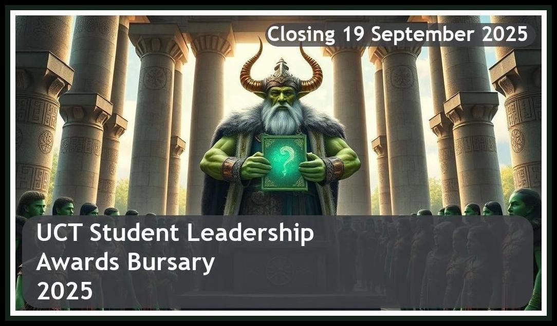 UCT Student Leadership Awards Bursary 2025 – Closing Date: 19 September 2025 Apply Now!