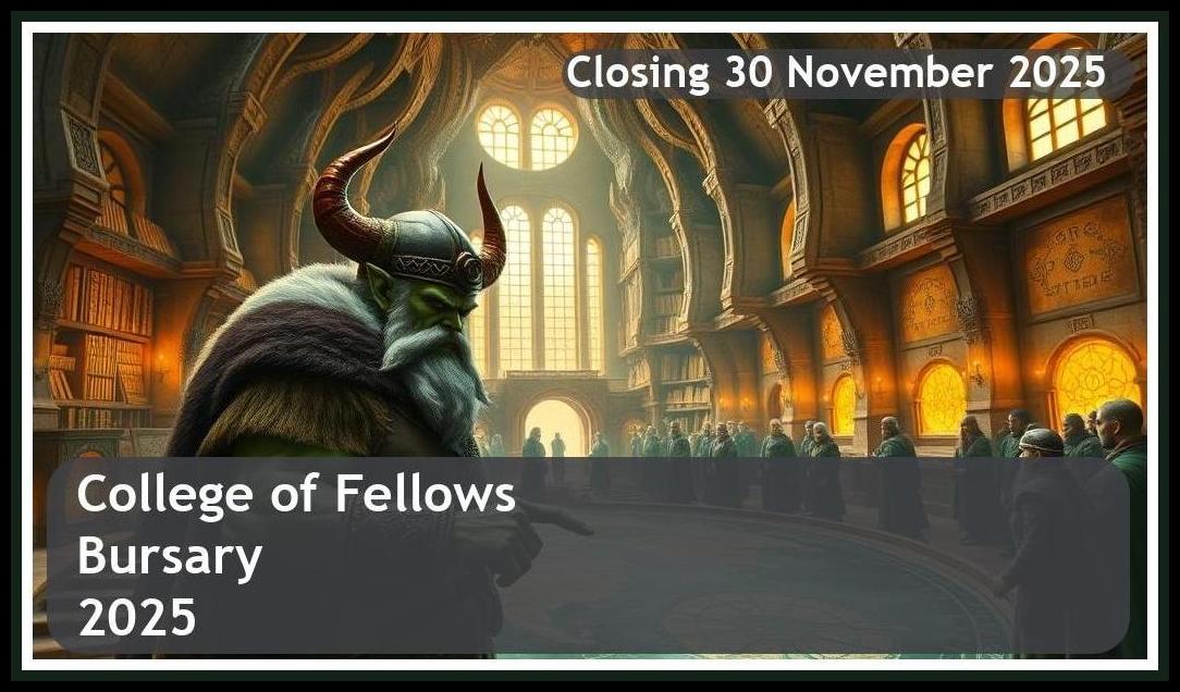 College of Fellows Bursary 2025 – Closing Date: 30 November 2025 – Apply Now