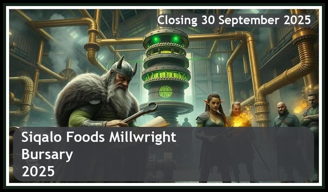 **Siqalo Foods Millwright Bursary 2025 – Closing Date: 30 September 2025 Apply Now**