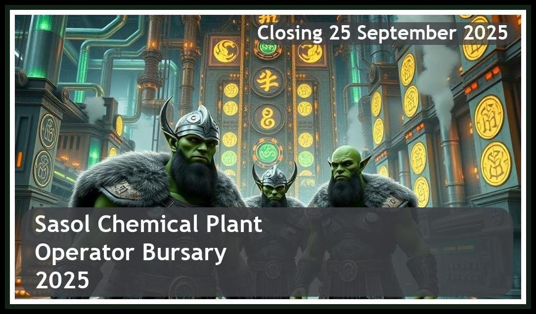 Sasol Chemical Plant Operator Bursary 2025 – Closing Date: 25 September 2025 Apply Now!