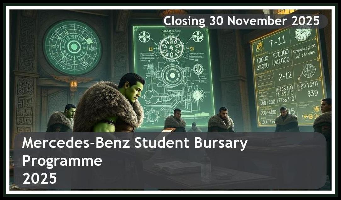 Mercedes-Benz Bursary 2026 – Closing Date: 30 November 2025. Apply Now!