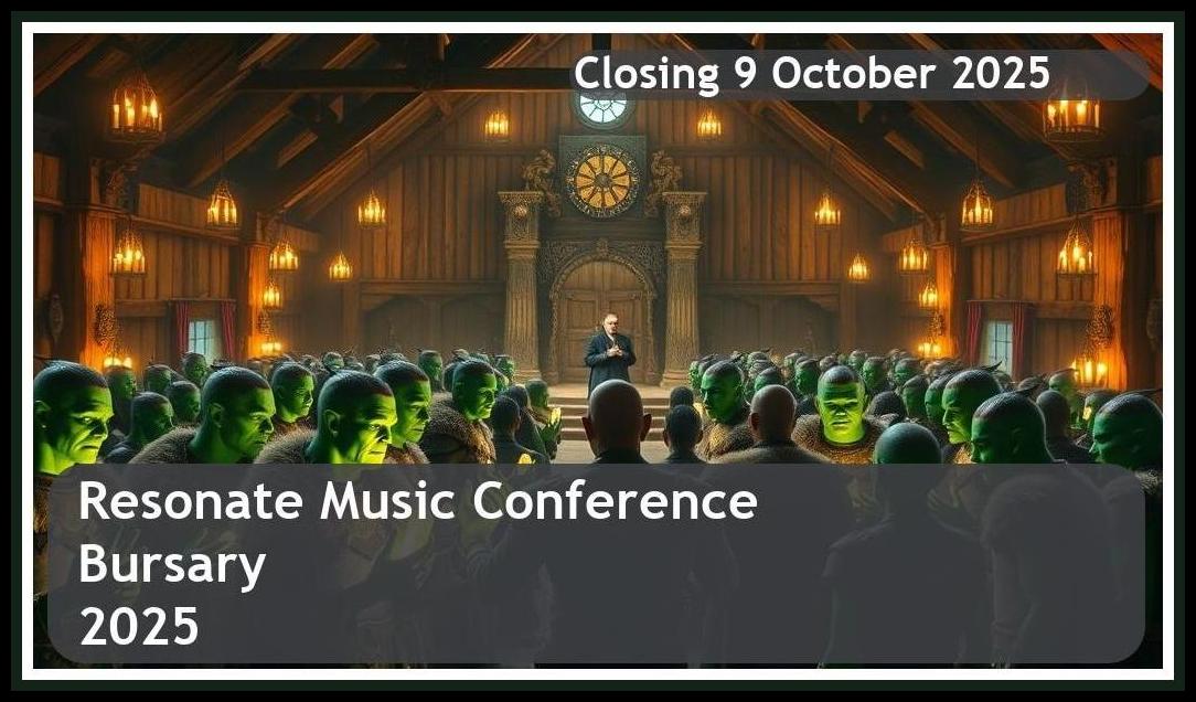 Resonate Music Conference Bursary 2025 – Closing Date: 9 October 2025 Apply Now!