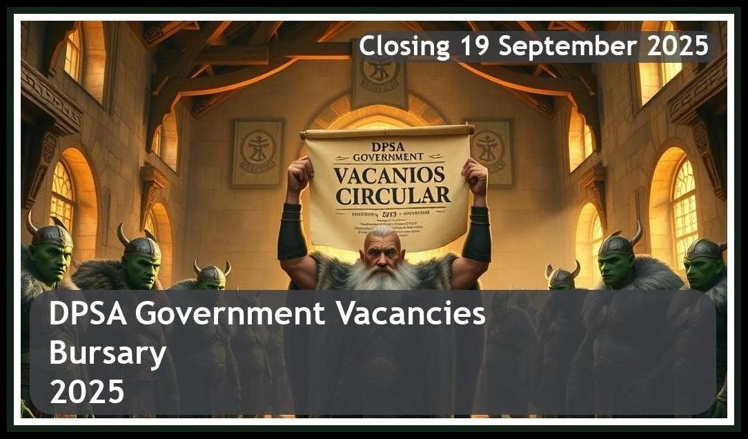DPSA Government Vacancies Circular 34 2025 – Closing Date: 19 September 2025 – Apply Now!