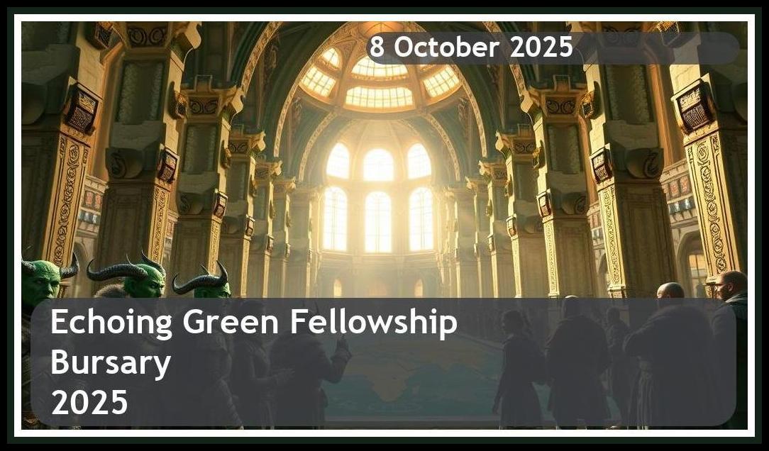 Echoing Green Fellowship Bursary 2026 – Closing Date: 8 October 2025, Apply Now!