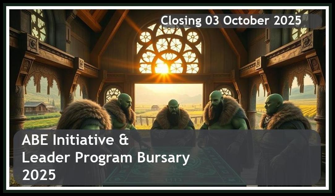 ABE Initiative & SDGs Global Leader Program Bursary 2026 – Closing Date: 03 October 2025 Apply Now!