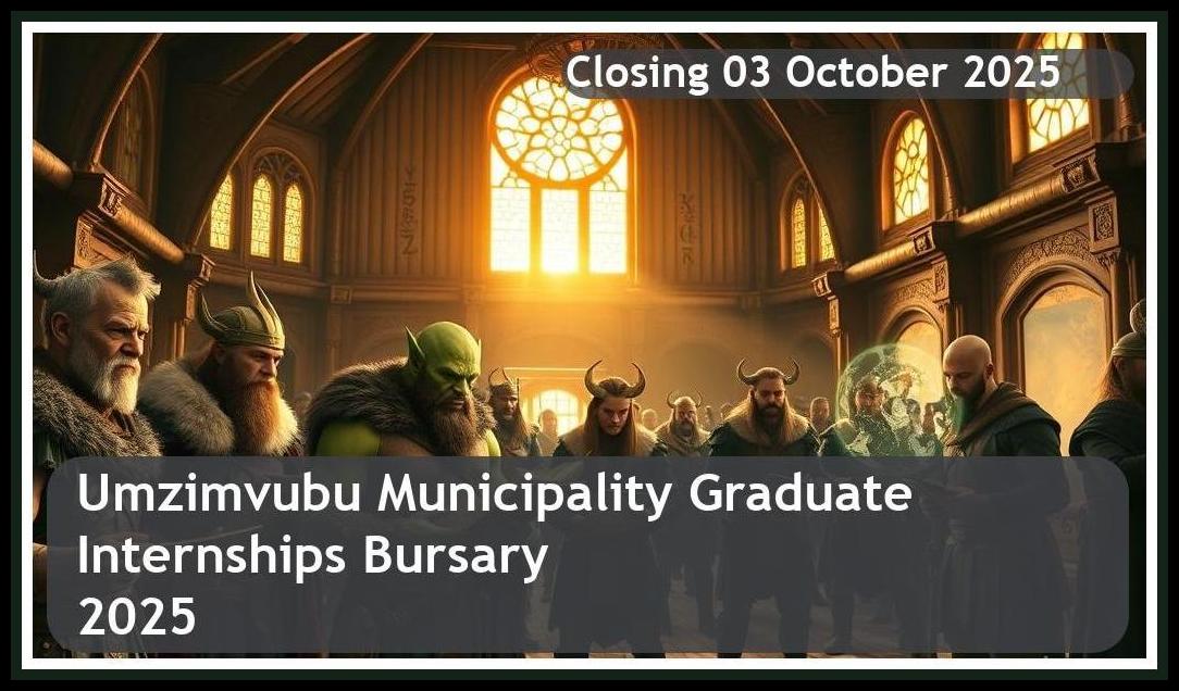 Umzimvubu Municipality Graduate Internships Bursary 2025 – Closing Date: 03 October 2025 – Apply Now!