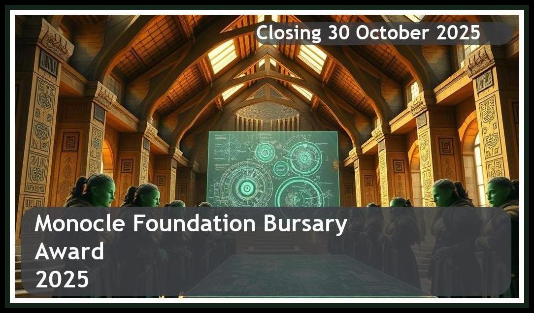 **Monocle Foundation Bursary 2025 – Closing Date: 30 October 2025 Apply Now!**