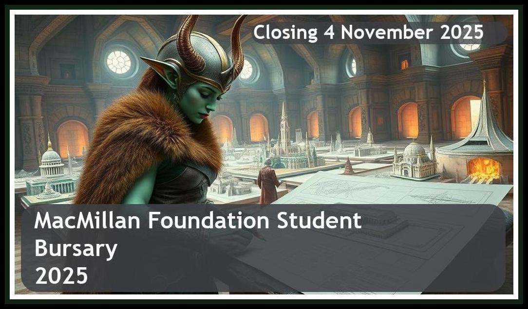 MacMillan Foundation Bursary 2025 – Closing Date: 4 November 2025 – Apply Now!