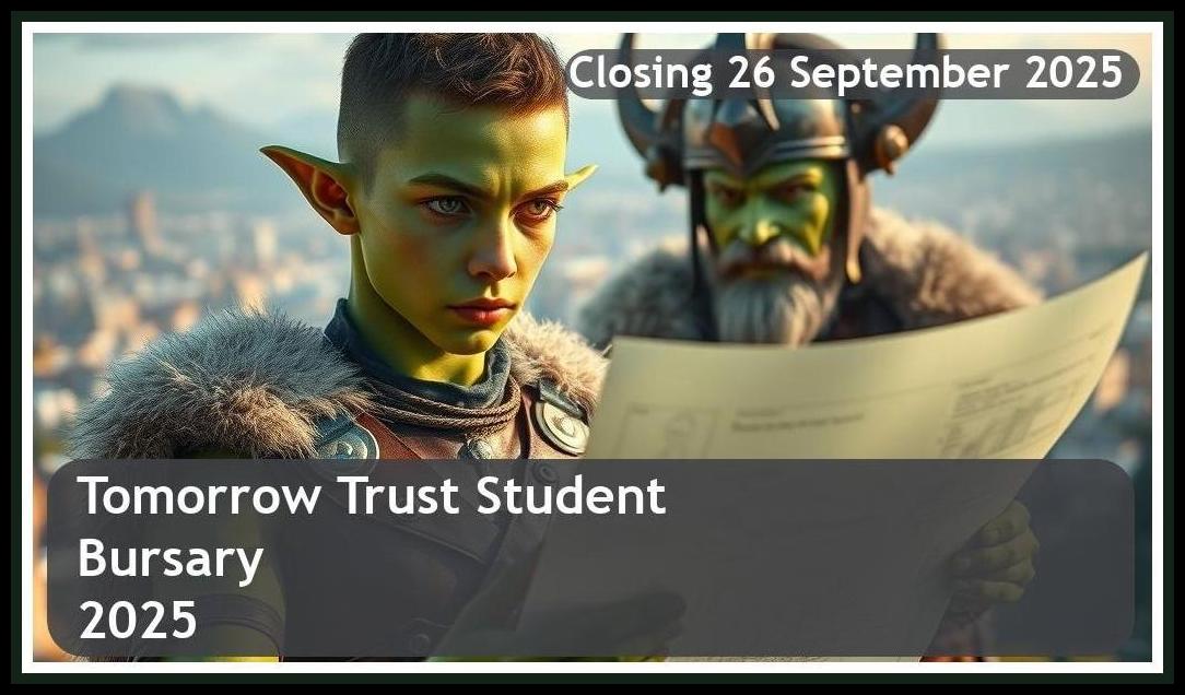 Tomorrow Trust Bursary 2026 – Closing Date: 26 September 2025 Apply Now!