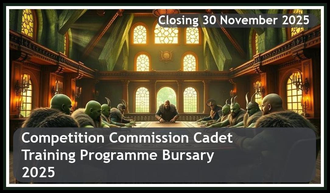 Competition Commission Cadet Graduate Training Programme Bursary 2026 – Closing Date: 30 November 2025, Apply Now!